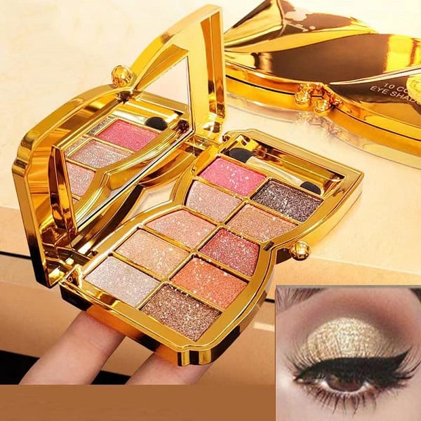 PrismGlow™ | 10 Farben Sparkle Shimmer Lidschattenpalette