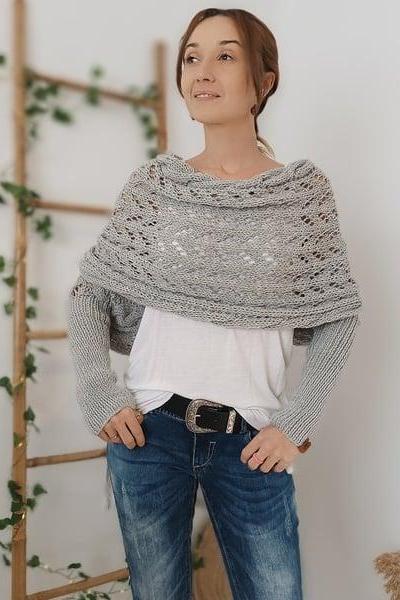 Zenina® | Doppelten Ärmeln Shawl Schal