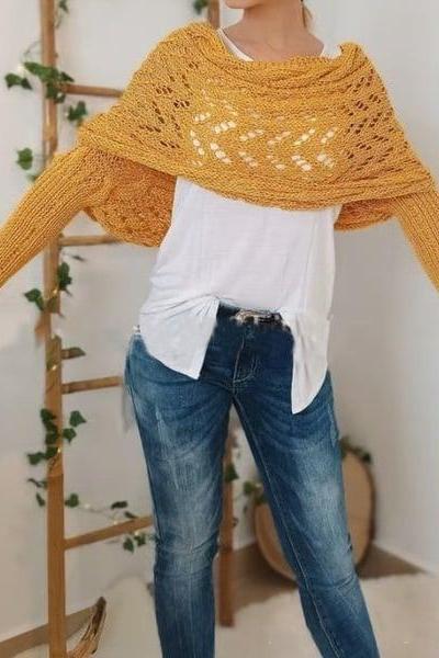 Zenina® | Doppelten Ärmeln Shawl Schal
