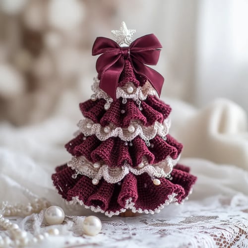 1+1 GRATIS | KnitGlow® DIY Häkelbaum-Set – Handgemachte Weihnachtsdeko mit Herz
