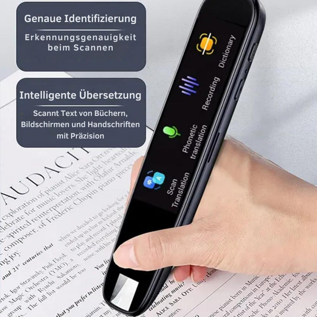 Übersetzungsstift mit Sprachausgabe – elektronischer Stift zum Scannen, Übersetzen und Vorlesen von Texten in Echtzeit