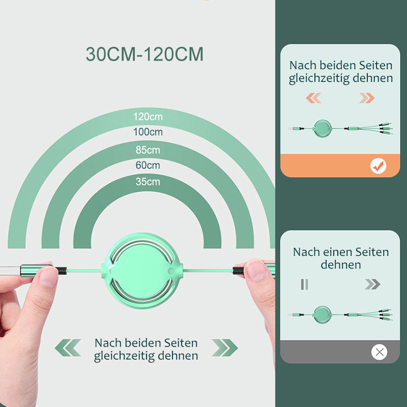 Telcharge™ | 3 in 1 Teleskopisches Ladekabel