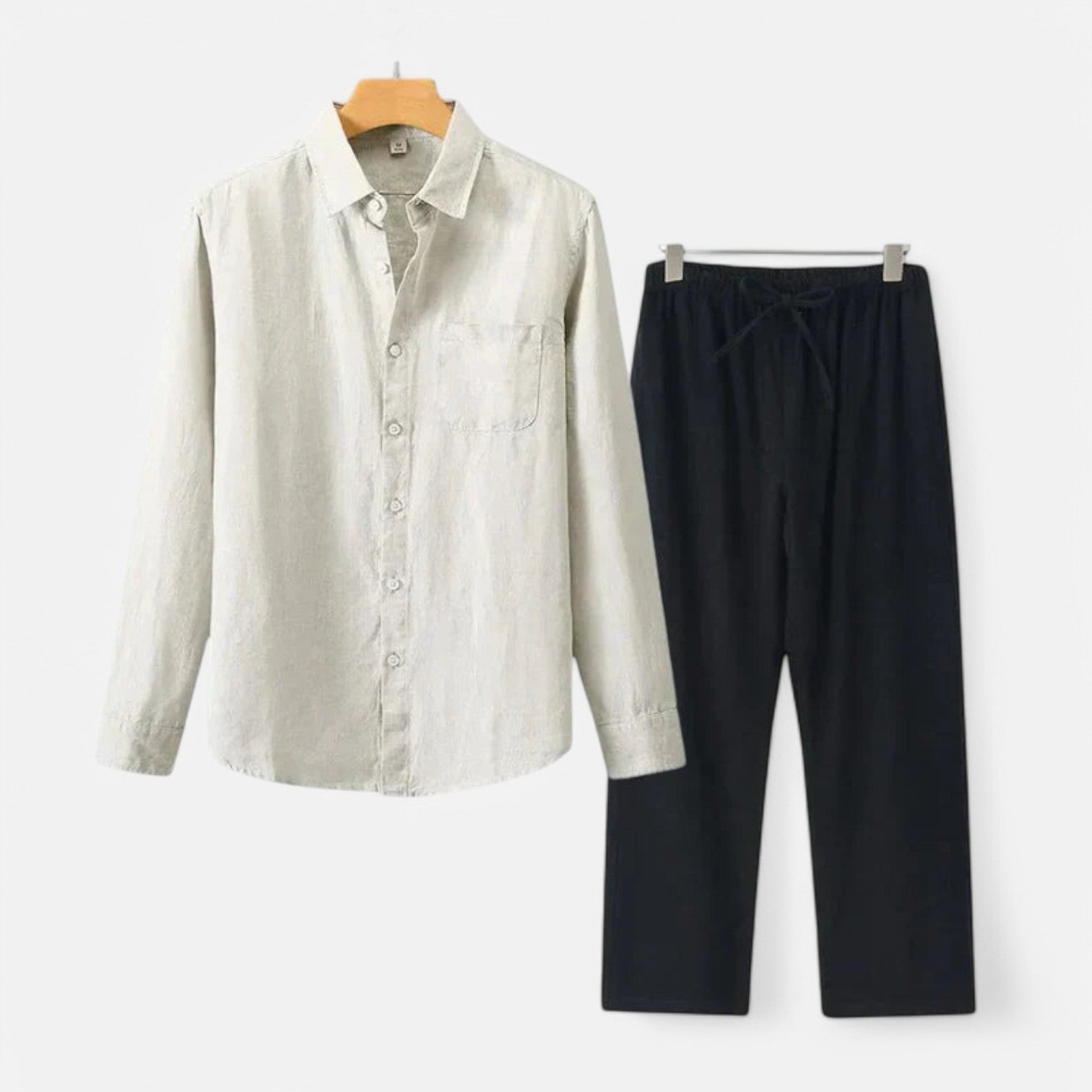 Long Sleeve Linen Blend Shirt