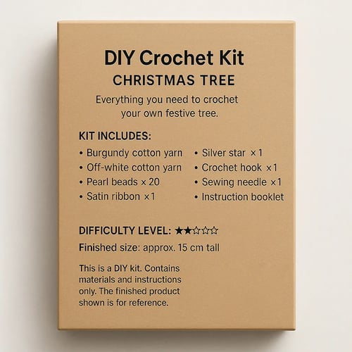 1+1 GRATIS | KnitGlow® DIY Häkelbaum-Set – Handgemachte Weihnachtsdeko mit Herz