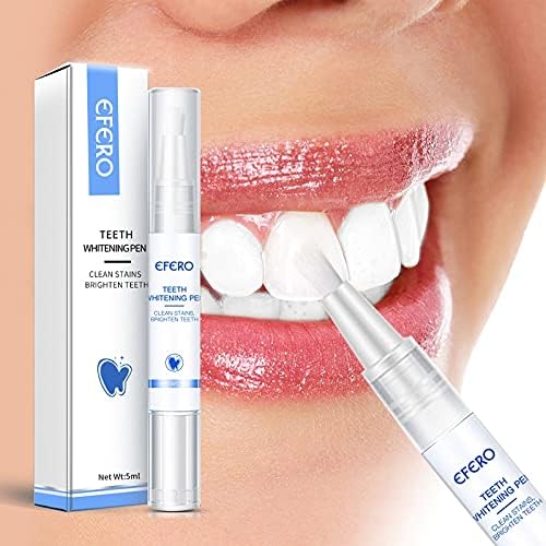 EFERO Zahnaufhellungsstift – entfernt Verfärbungen, reinigt Flecken und hellt Zähne auf, 5 ml Teeth Whitening Pen für ein strahlendes Lächeln