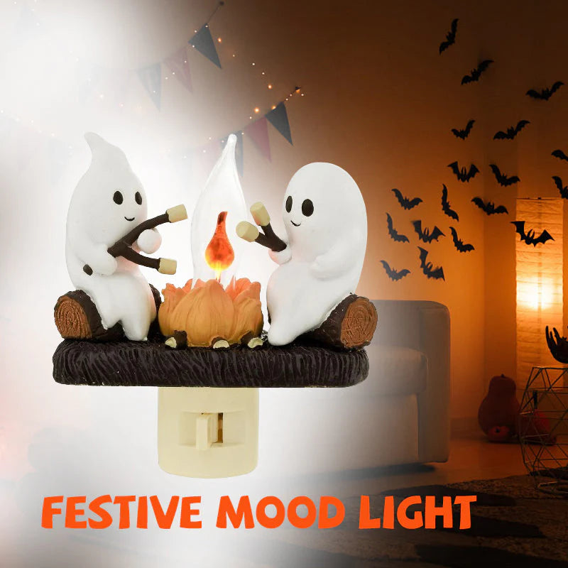 (50% Rabatt) - SpectraFlame® | GhostGlow Nachtlicht – LED-Geisterflackern für Halloween