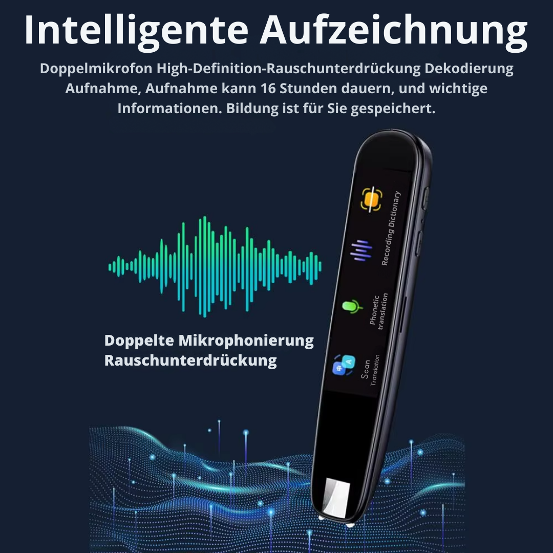 Übersetzungsstift mit Sprachausgabe – elektronischer Stift zum Scannen, Übersetzen und Vorlesen von Texten in Echtzeit