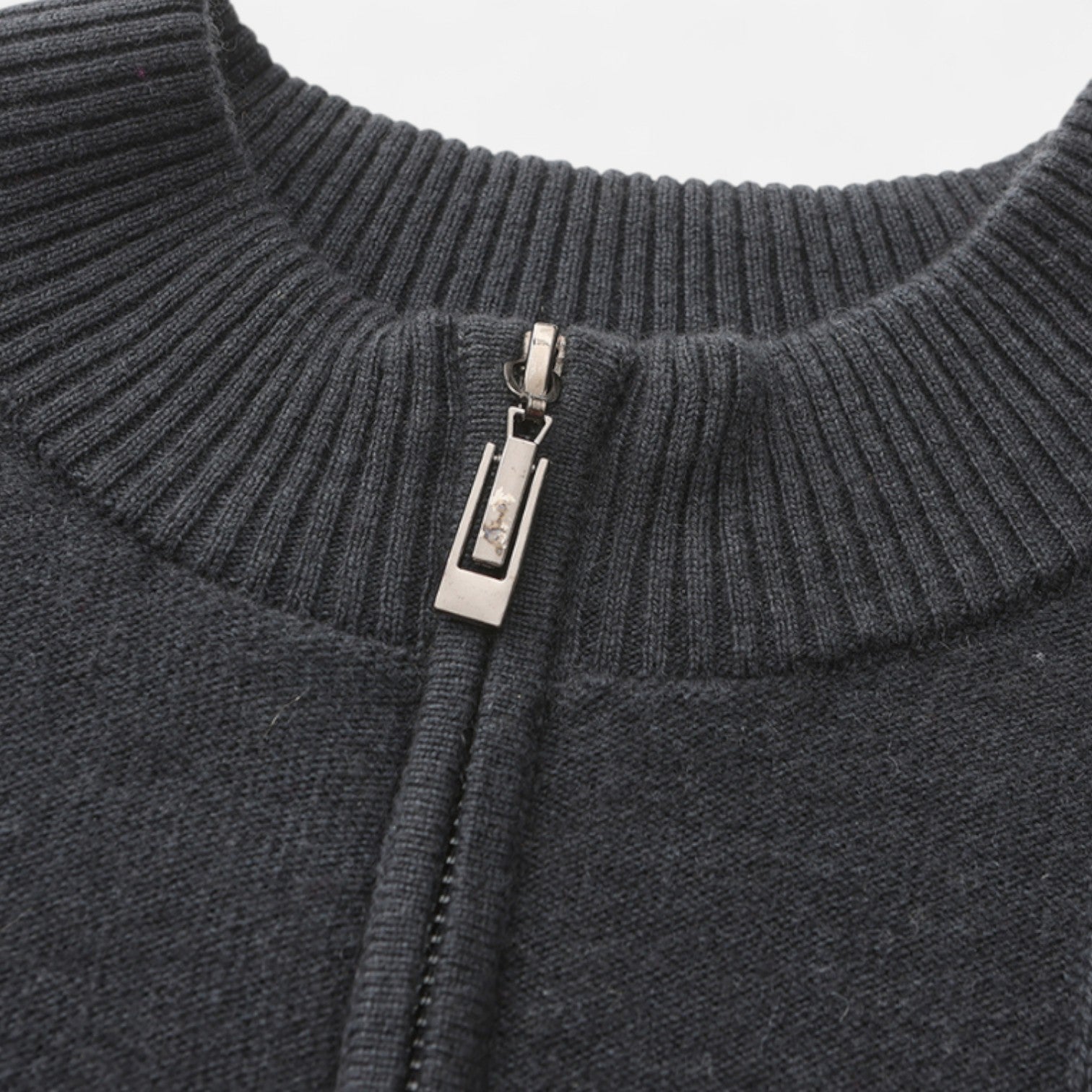 Men's Ribbed Half-Zip Cashmere - 100% Pure Cashmere, Discreet Luxury in Motion
