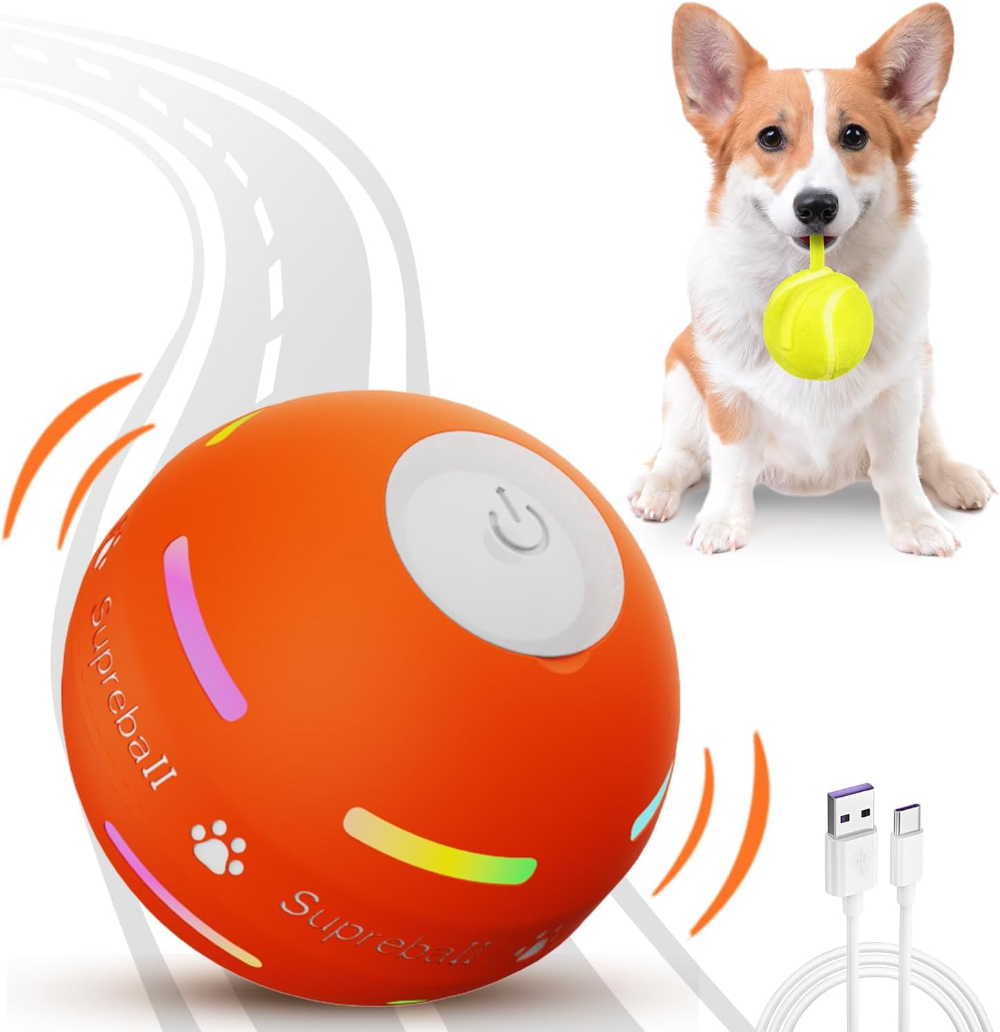 FetchMotion | Interaktives Ballspielzeug für Hunde | Automatisch Rollender & Springender Ball
