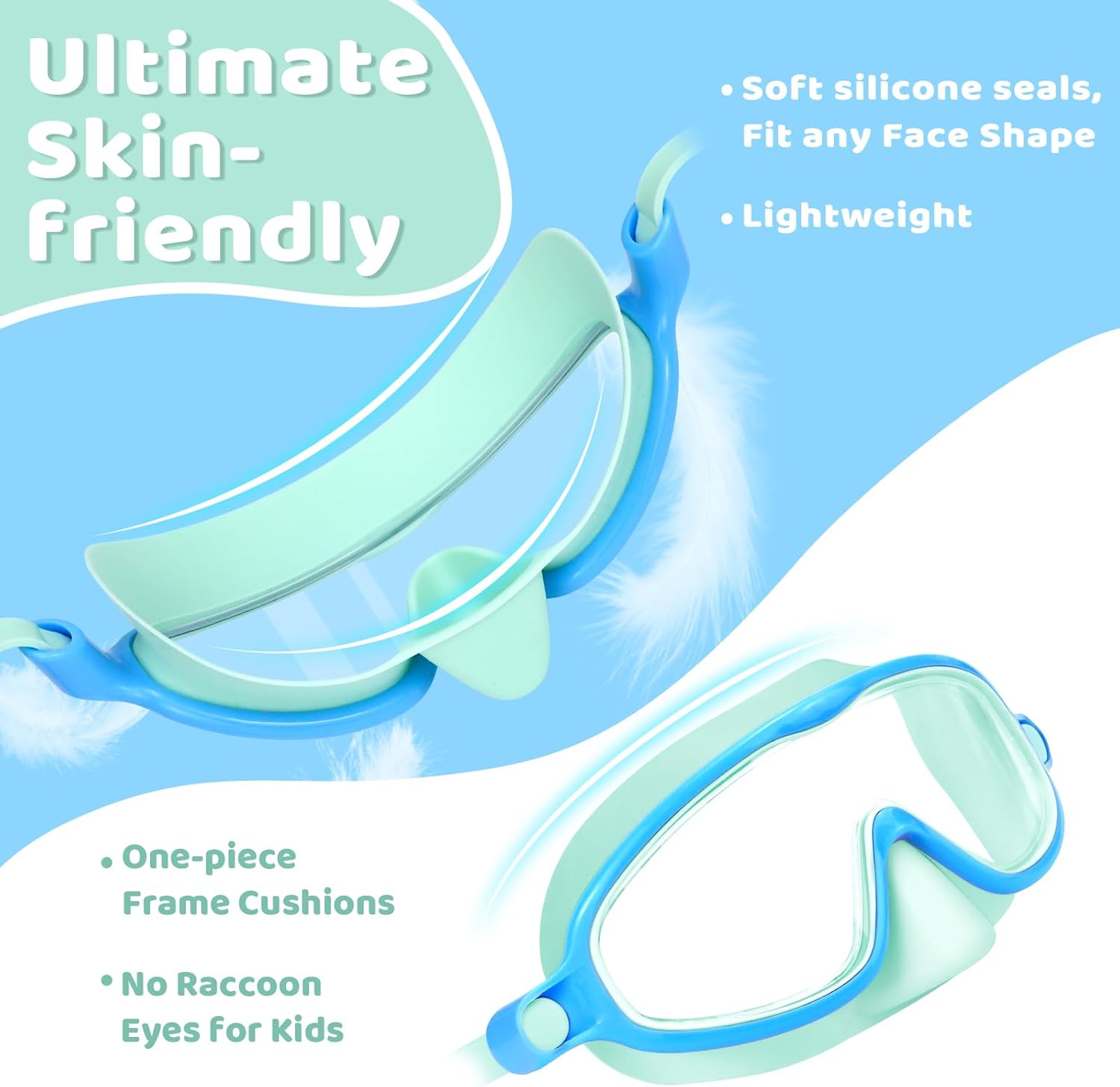 1+1 Gratis | EverDry™ | HD-Großrahmen-Schwimmbrille für Kinder