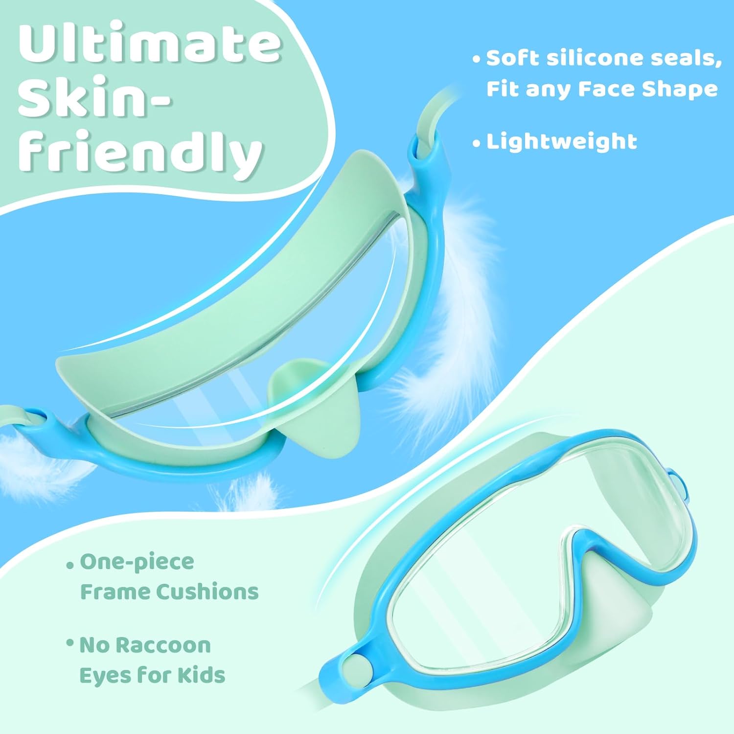 1+1 Gratis | EverDry™ | HD-Großrahmen-Schwimmbrille für Kinder