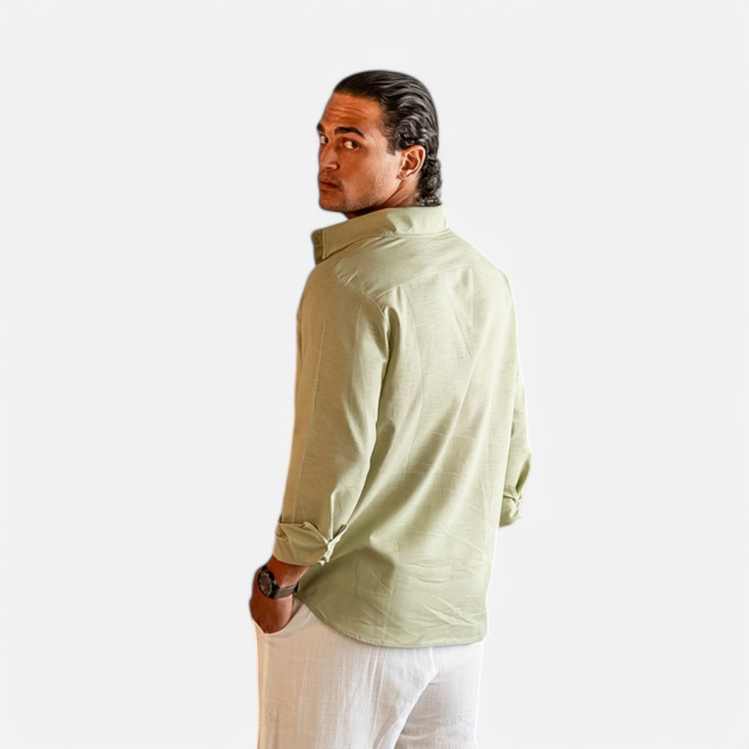Pure Linen Long Sleeve Shirt for Men