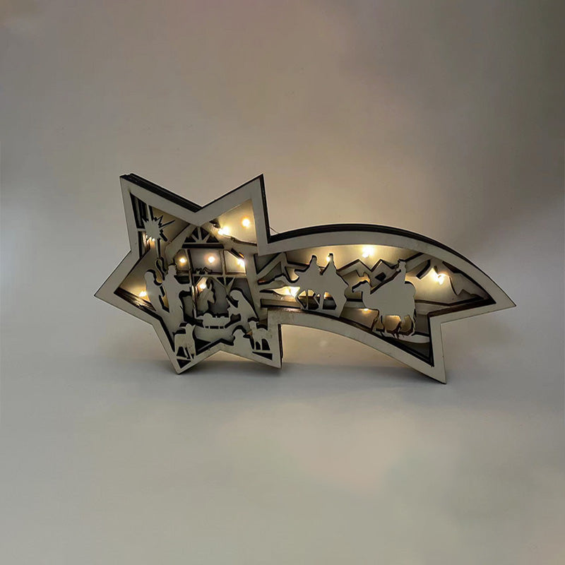LumiStar® | WoodGlow LED-Sternlampe – Gemütliche Weihnachtsdekoration aus Holz