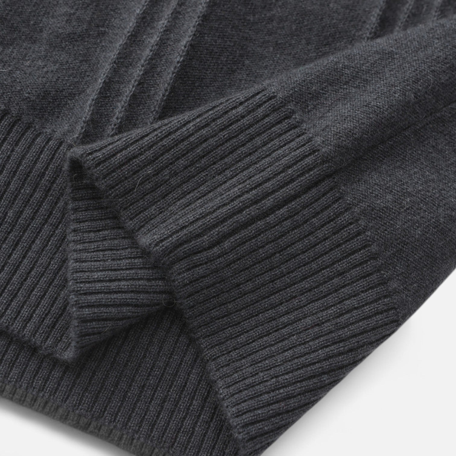 Men's Ribbed Half-Zip Cashmere - 100% Pure Cashmere, Discreet Luxury in Motion