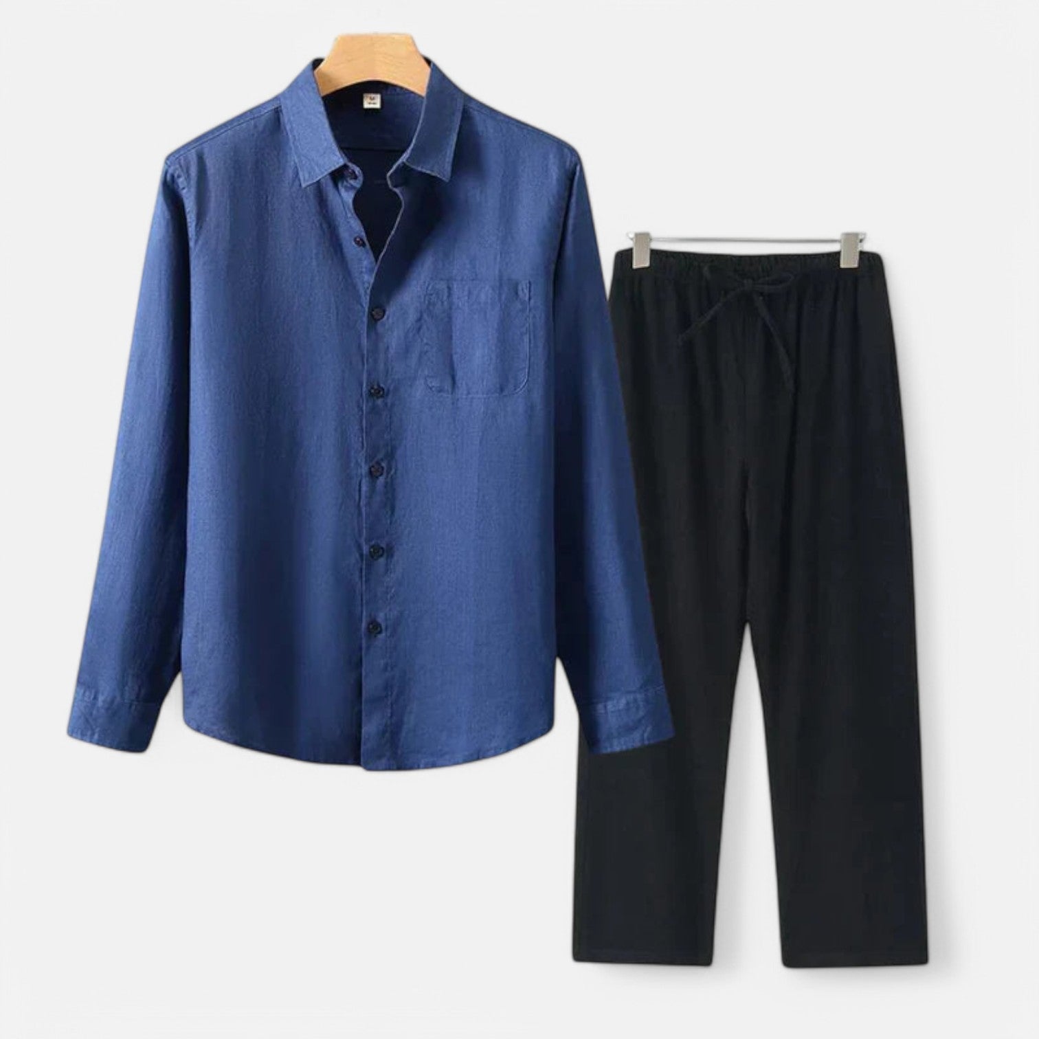 Long Sleeve Linen Blend Shirt