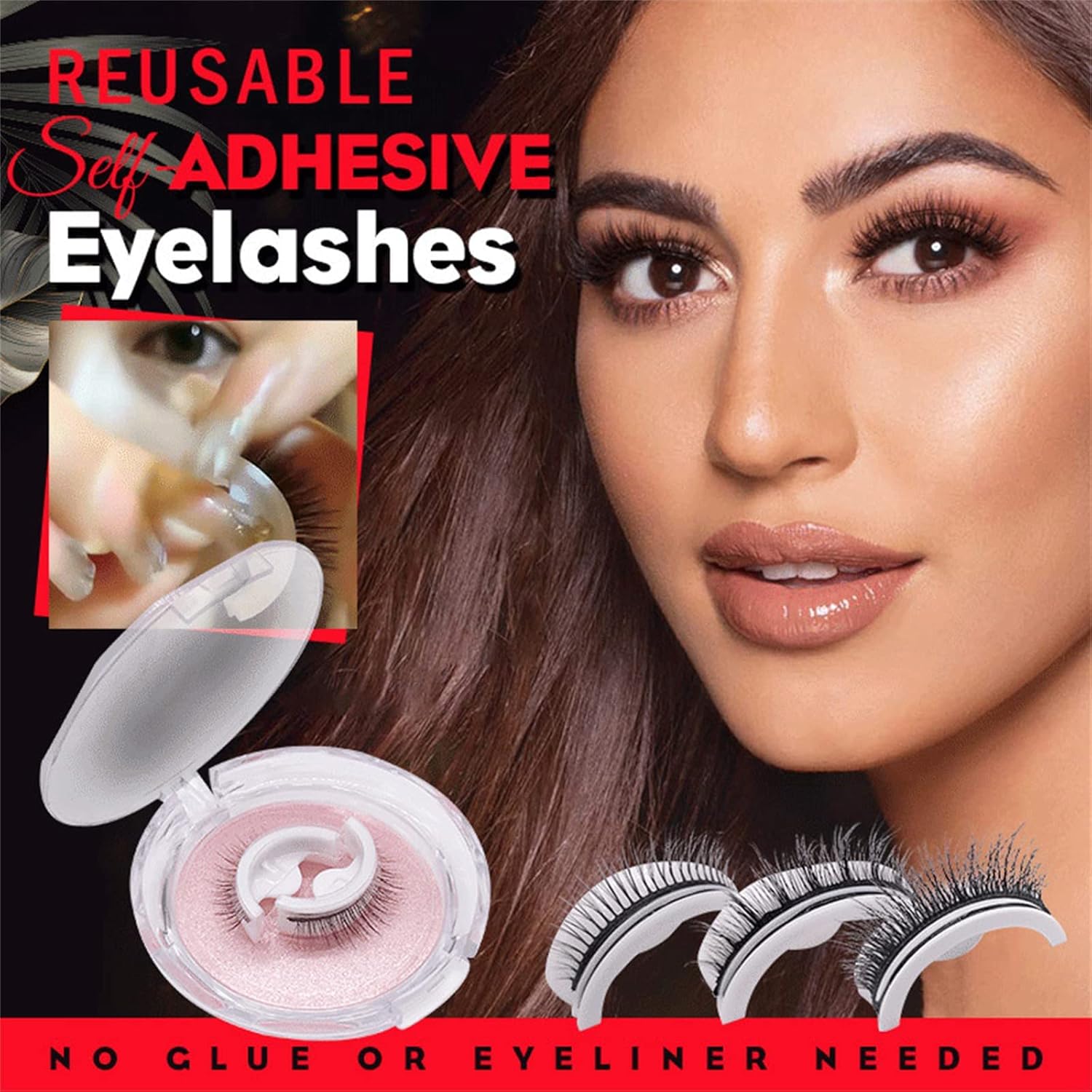 1+1 GRATIS | Wiederverwendbare selbstklebende Wimpern™ - Natürlich-aussehende und einfach zu handhabende Wimpern!