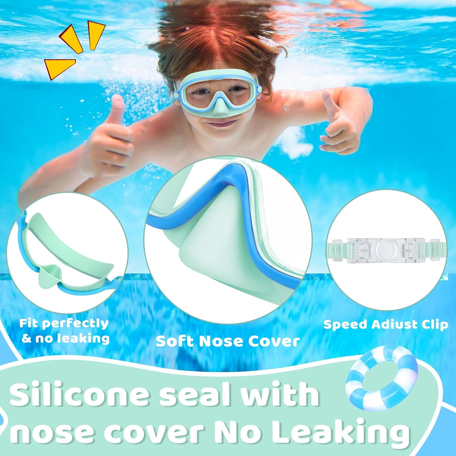 1+1 Gratis | EverDry™ | HD-Großrahmen-Schwimmbrille für Kinder
