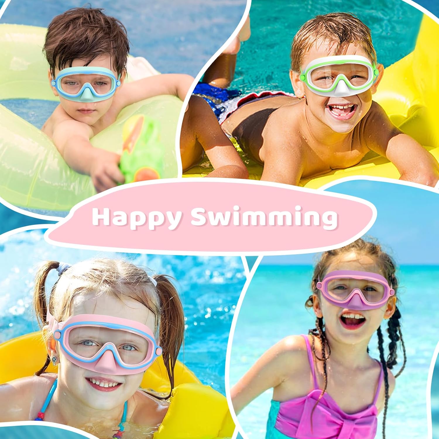1+1 Gratis | EverDry™ | HD-Großrahmen-Schwimmbrille für Kinder