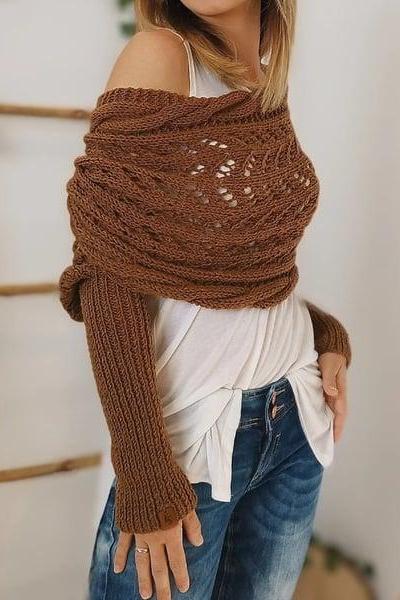Zenina® | Doppelten Ärmeln Shawl Schal