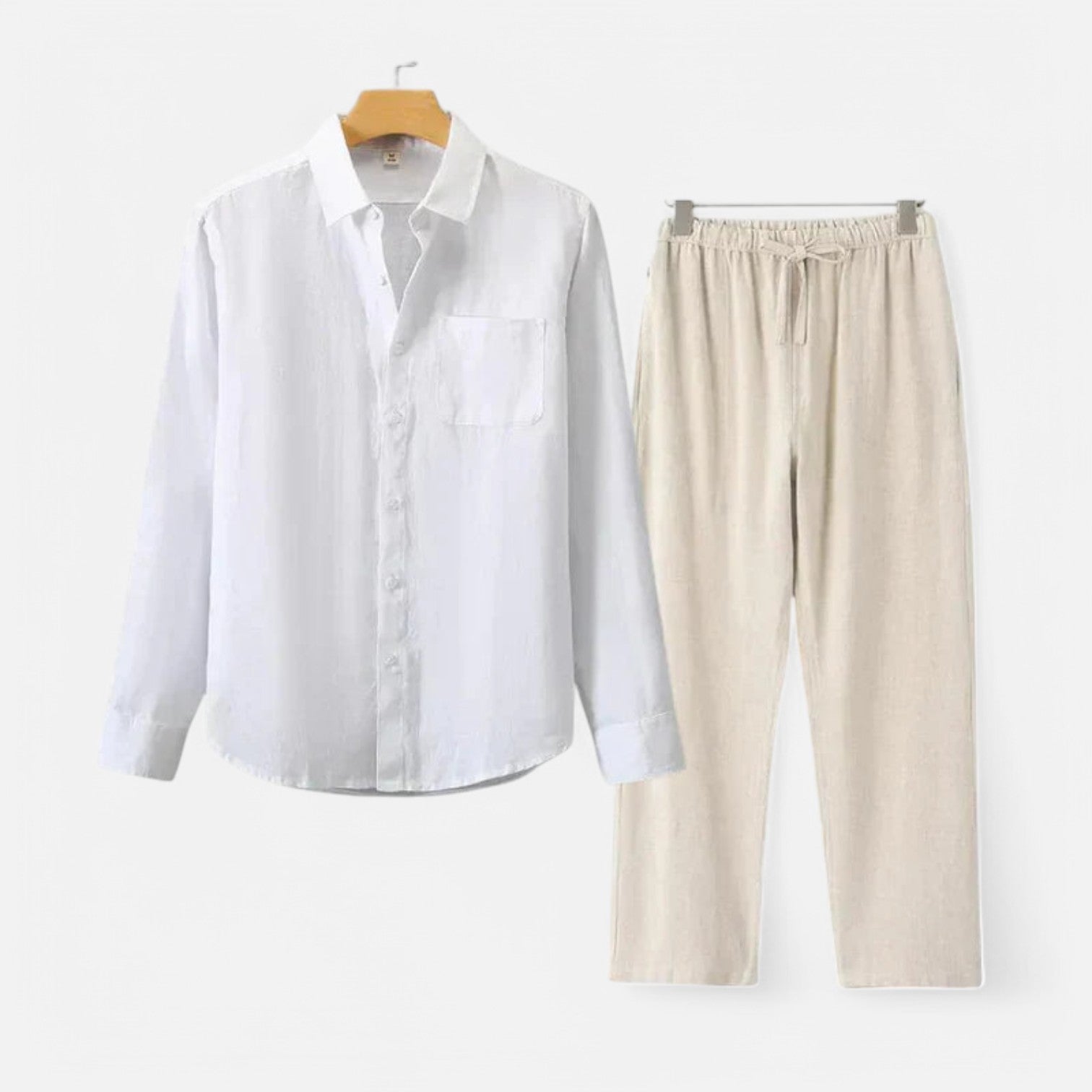 Long Sleeve Linen Blend Shirt