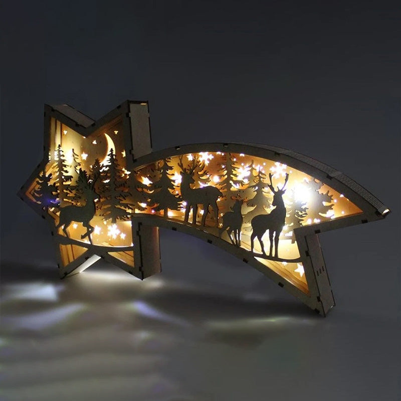LumiStar® | WoodGlow LED-Sternlampe – Gemütliche Weihnachtsdekoration aus Holz