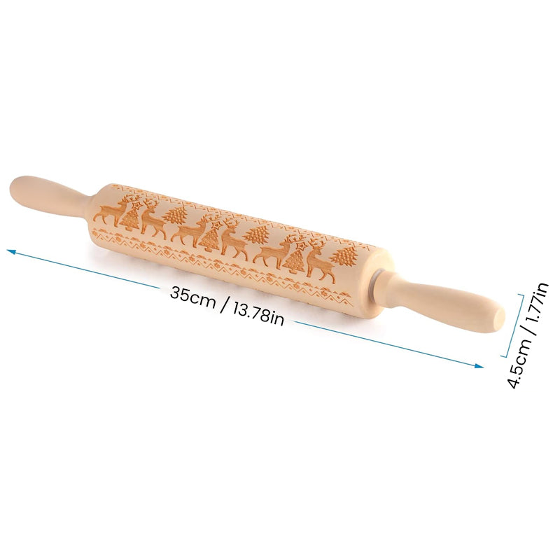 HolidayCarve® | PatternRod Baking Pattern Rod – Festive Embossing for Cookies