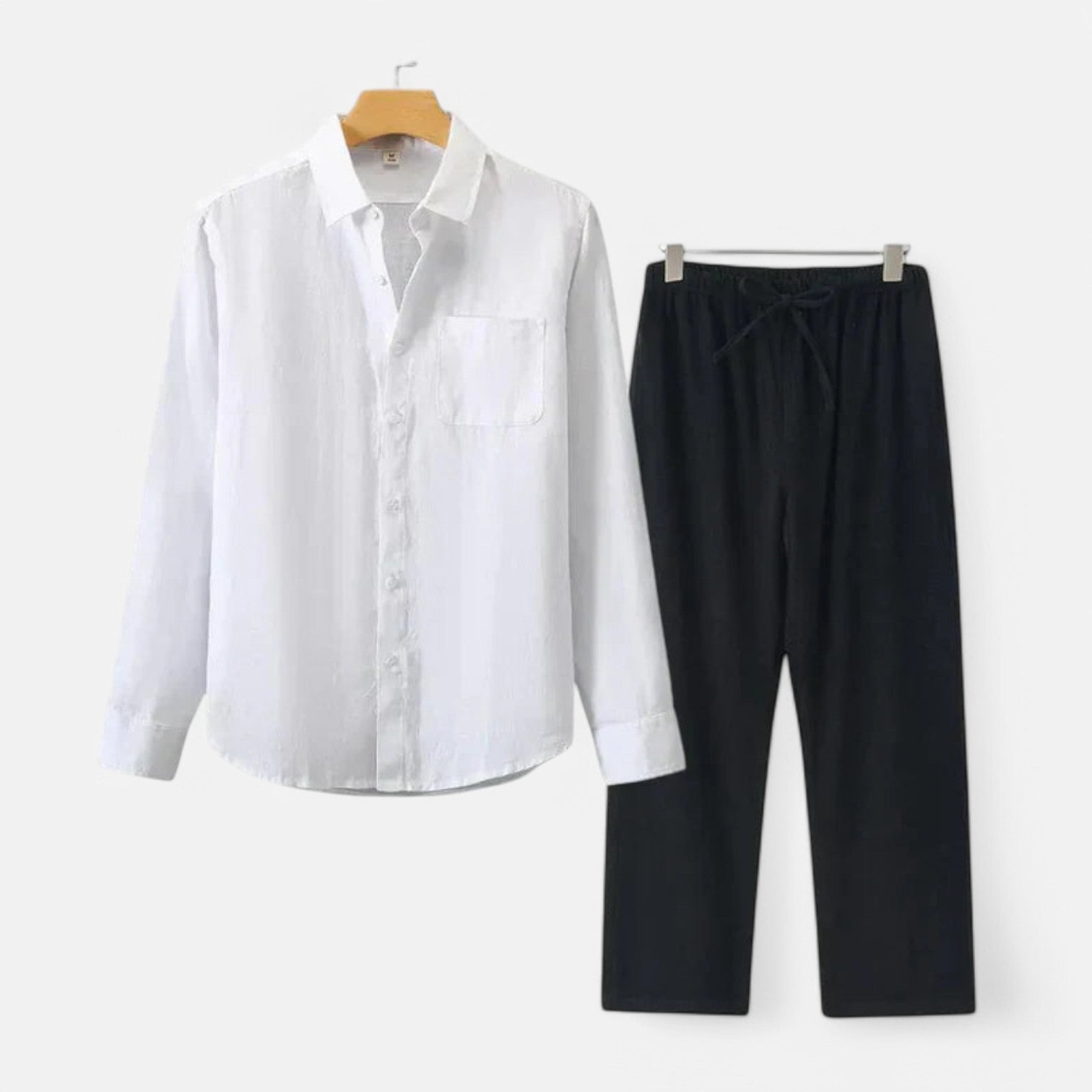 Long Sleeve Linen Blend Shirt
