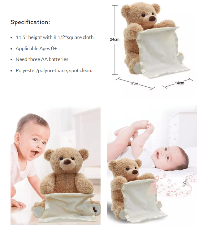CuddleBear® | Kuschel-Bär mit Decke – interaktives Peek-a-Boo Spielzeug