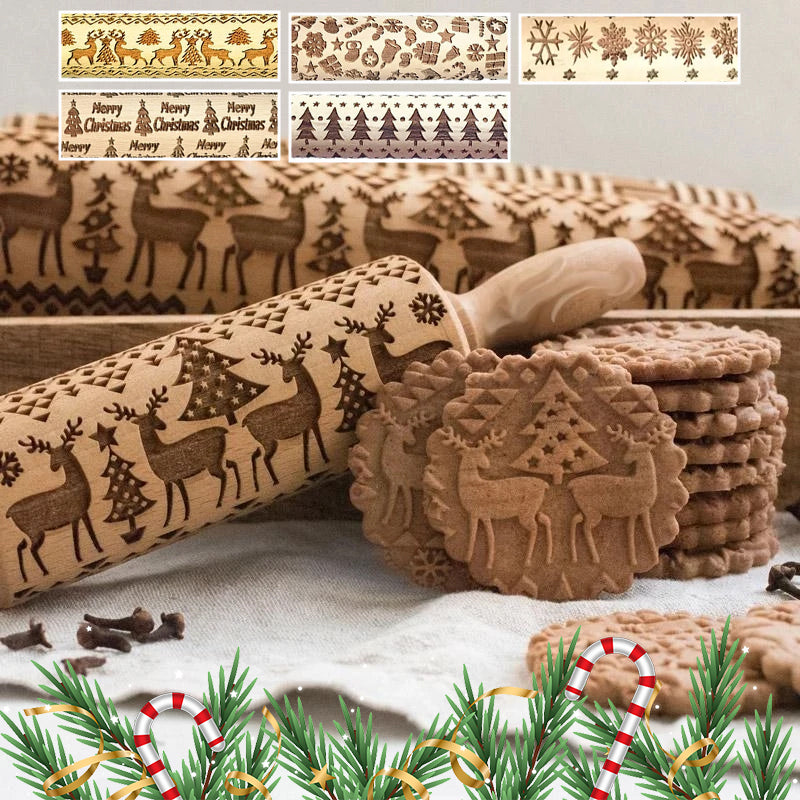 HolidayCarve® | PatternRod Baking Pattern Rod – Festive Embossing for Cookies