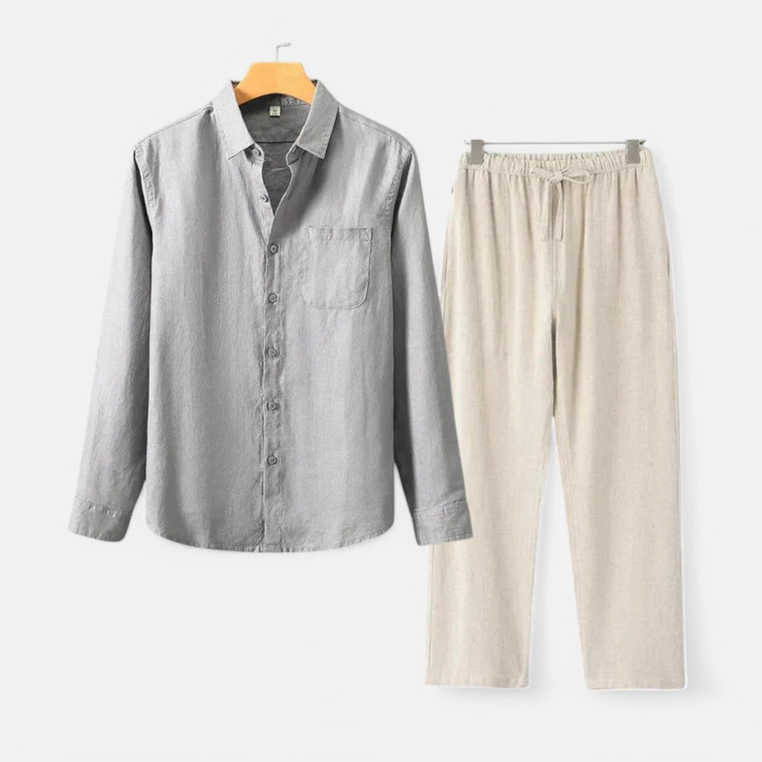 Long Sleeve Linen Blend Shirt