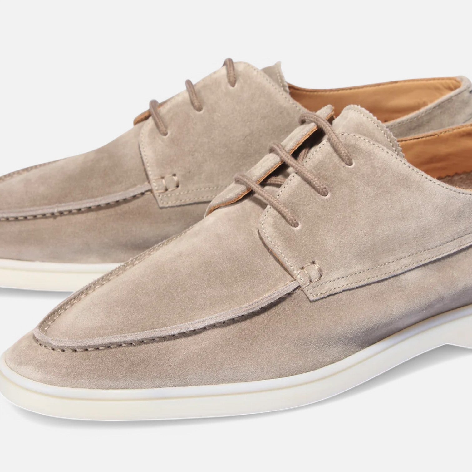 Suede Loafers for Men with Laces