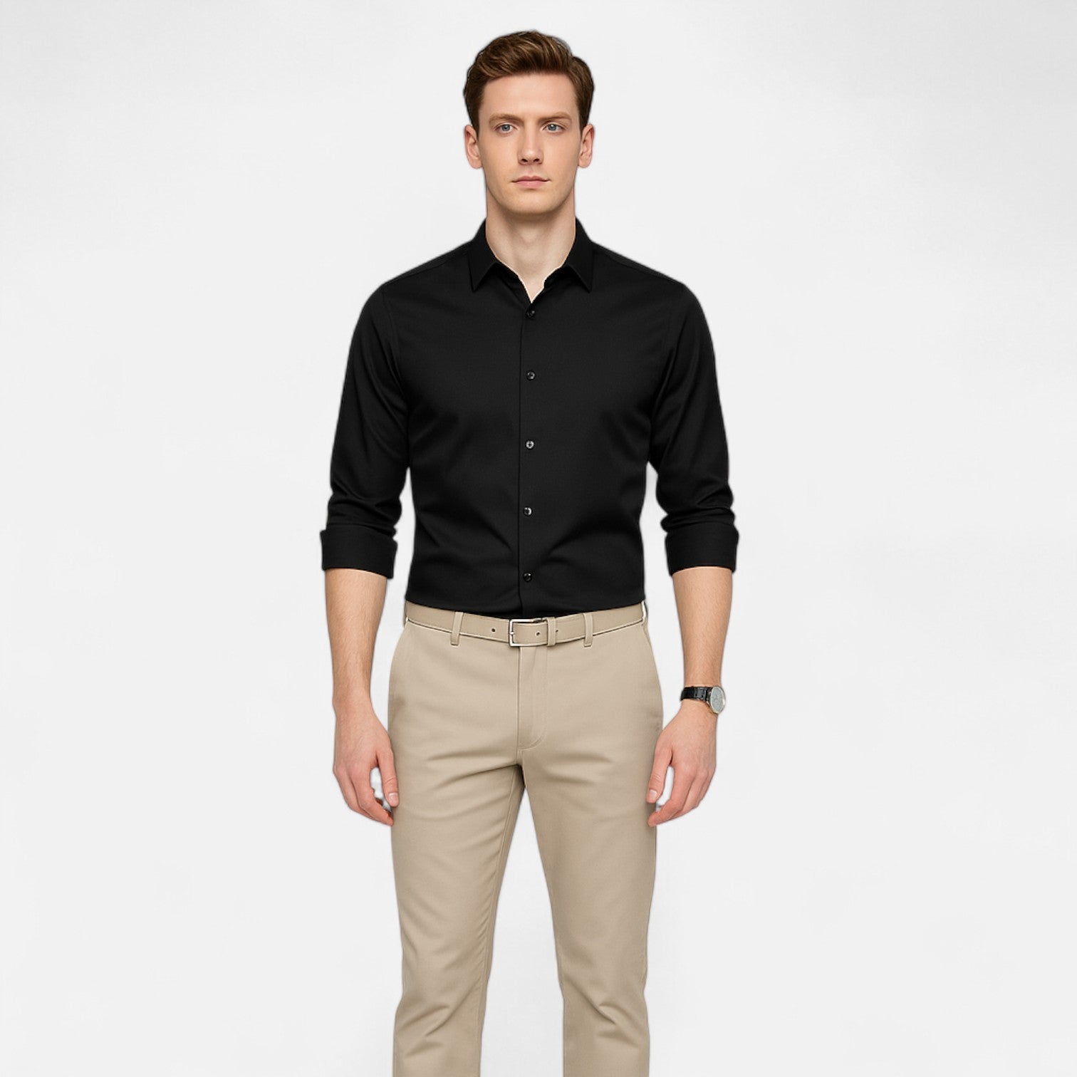 Men's Dress Shirt No Iron – Tailored Elegance, Impeccable Finish All Day