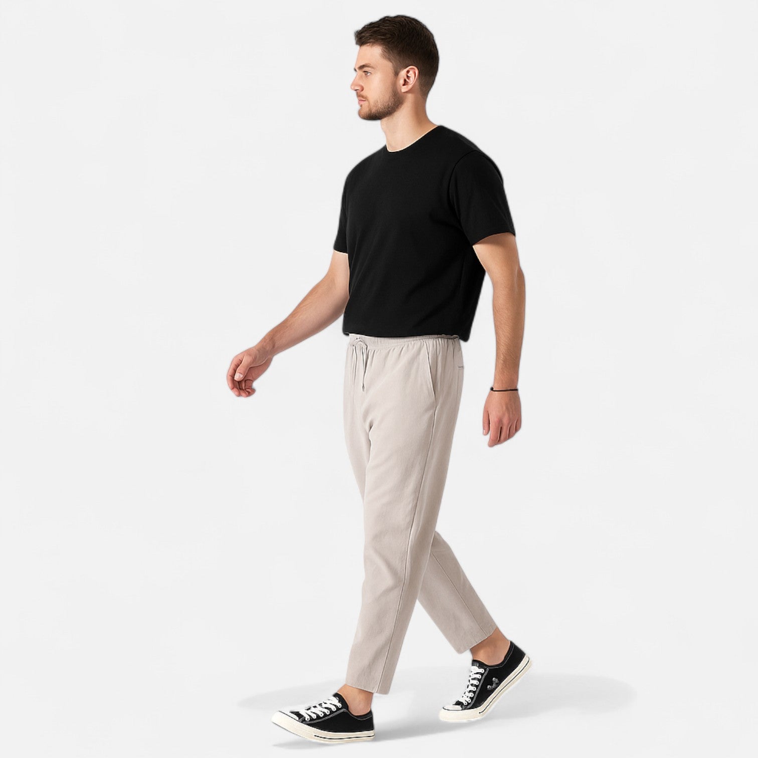 Men's Cropped Cotton Pants – Urban Precision, Tailored Versatility
