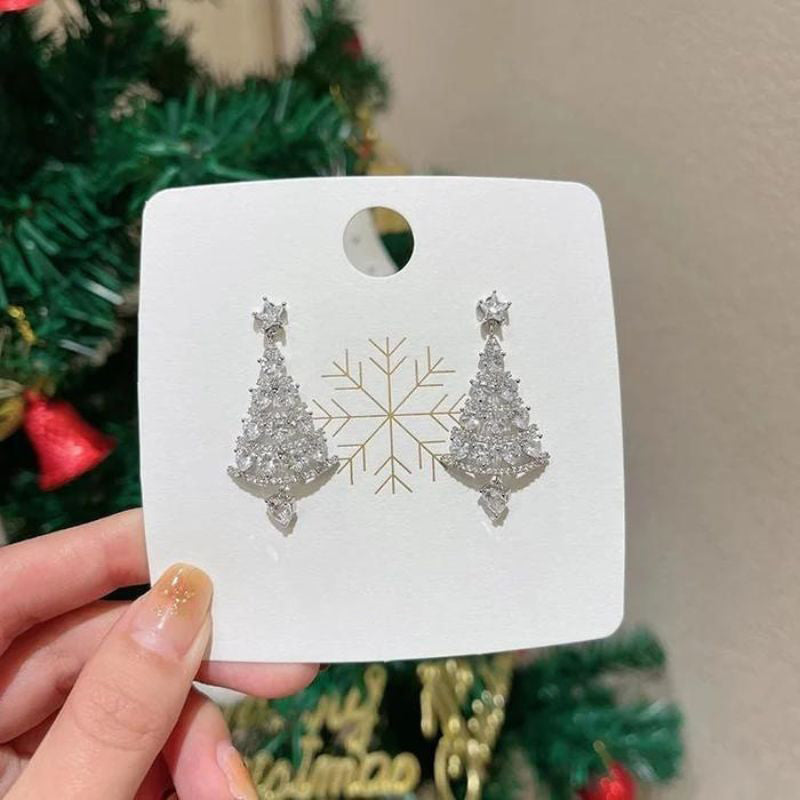 EverGlimmer™ | Weihnachtsbaum-Ohrringe – 925er Silberstecker