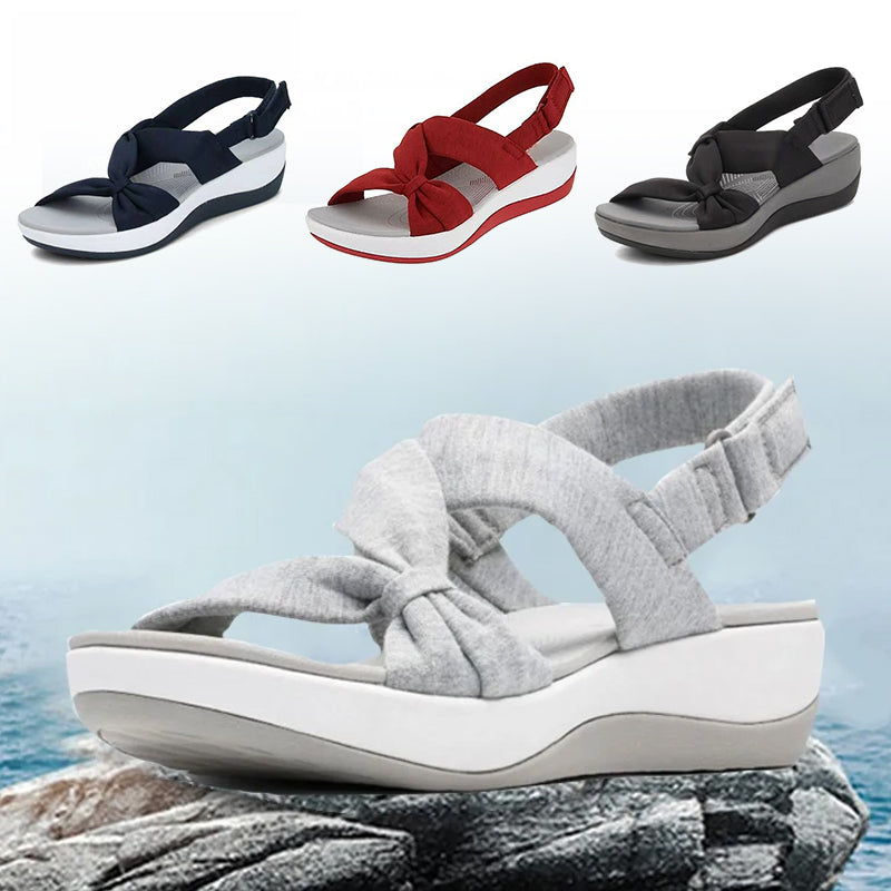BreezLift™ | Damen schlichte Fischmaul-Plateausandalen