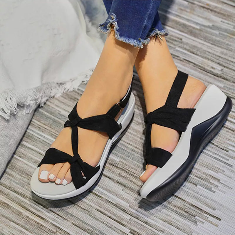 BreezLift™ | Damen schlichte Fischmaul-Plateausandalen