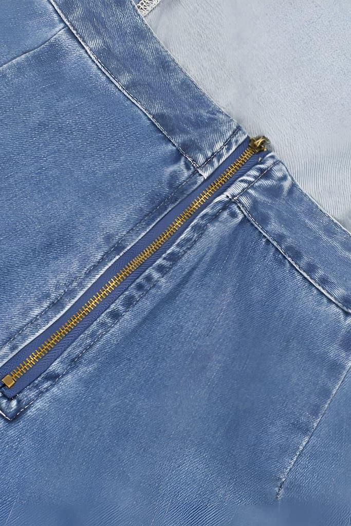DenimDynasty™ Denim-Overall mit offenem Rücken