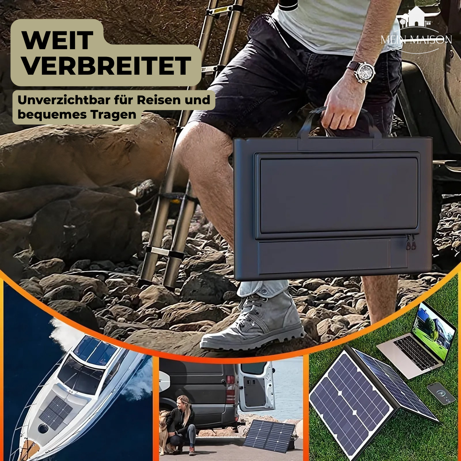 SolarEdge™ | Faltbares Solarpanel Kit | Für Camping, Auto, Boot & Caravan