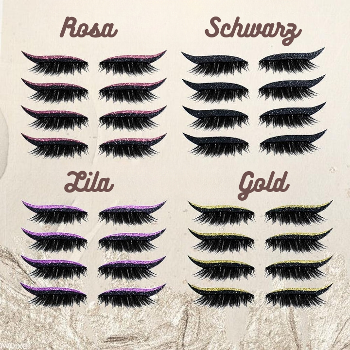 Glitzer-Eyeliner und künstliche Wimpern für dramatische Augen-Make-up-Looks