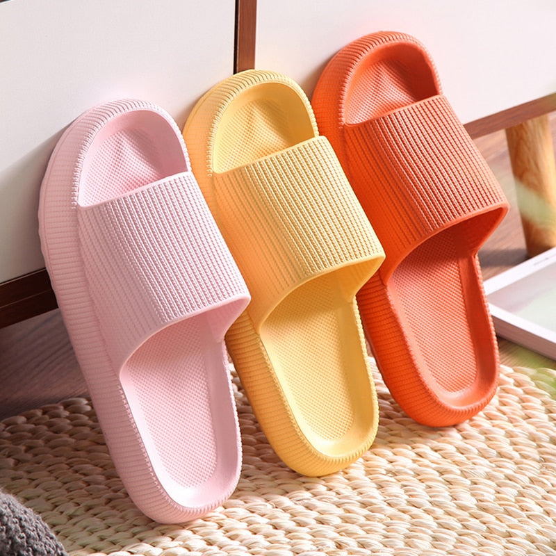 Bequeme Damen- und Herren-Badeslipper in Rosa, Gelb und Orange – rutschfeste Sommer-Hausschuhe aus leichtem EVA-Material