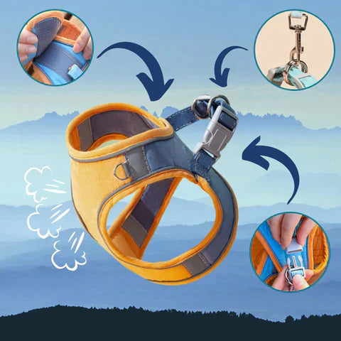 PawGuard Harness - Bequemes Katzengeschirr mit reflektierenden Streifen für sichere Nächte