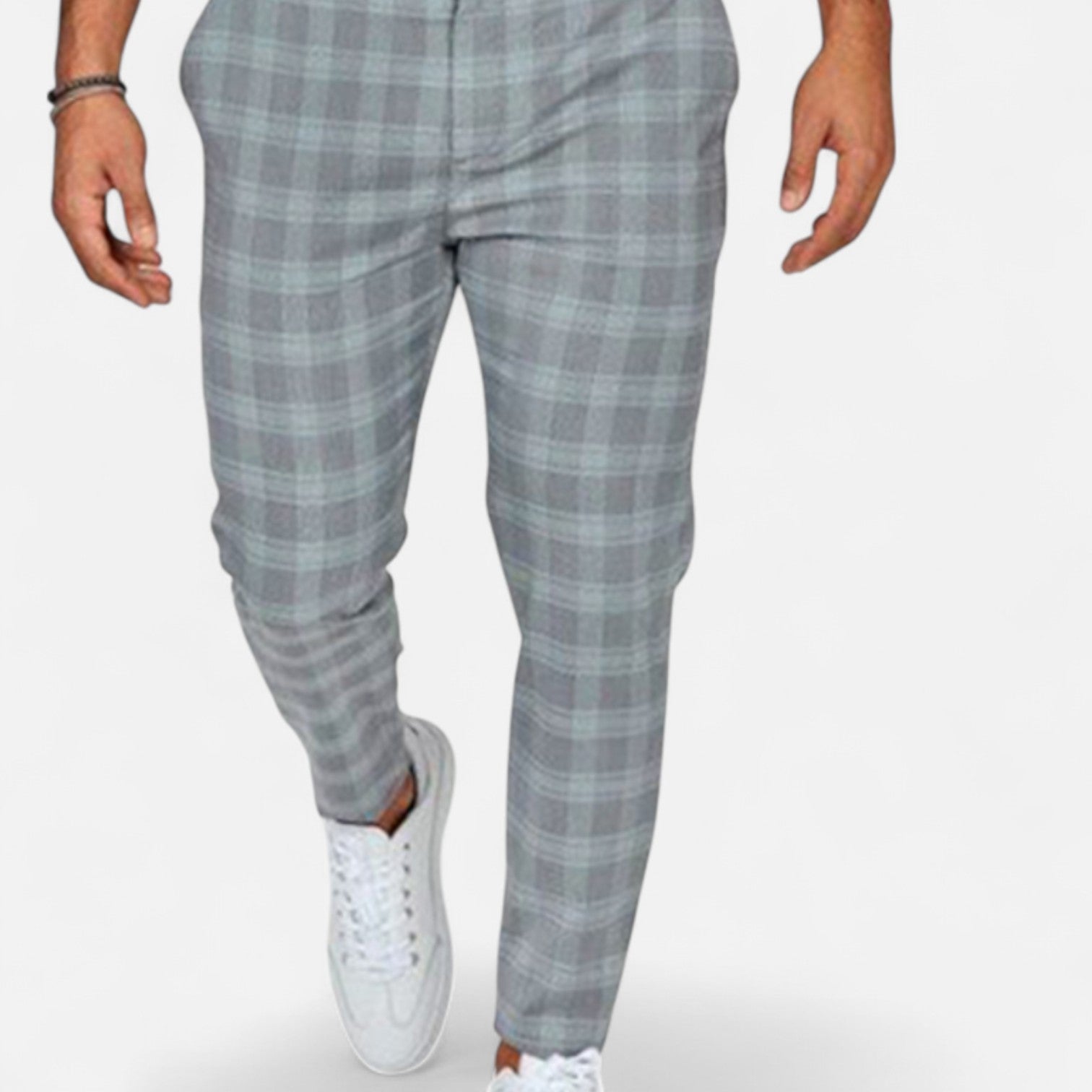 Stretchable Checkered Chino Pants for Men – Tailored Fit, Elegant Comfort for Everyday Wear