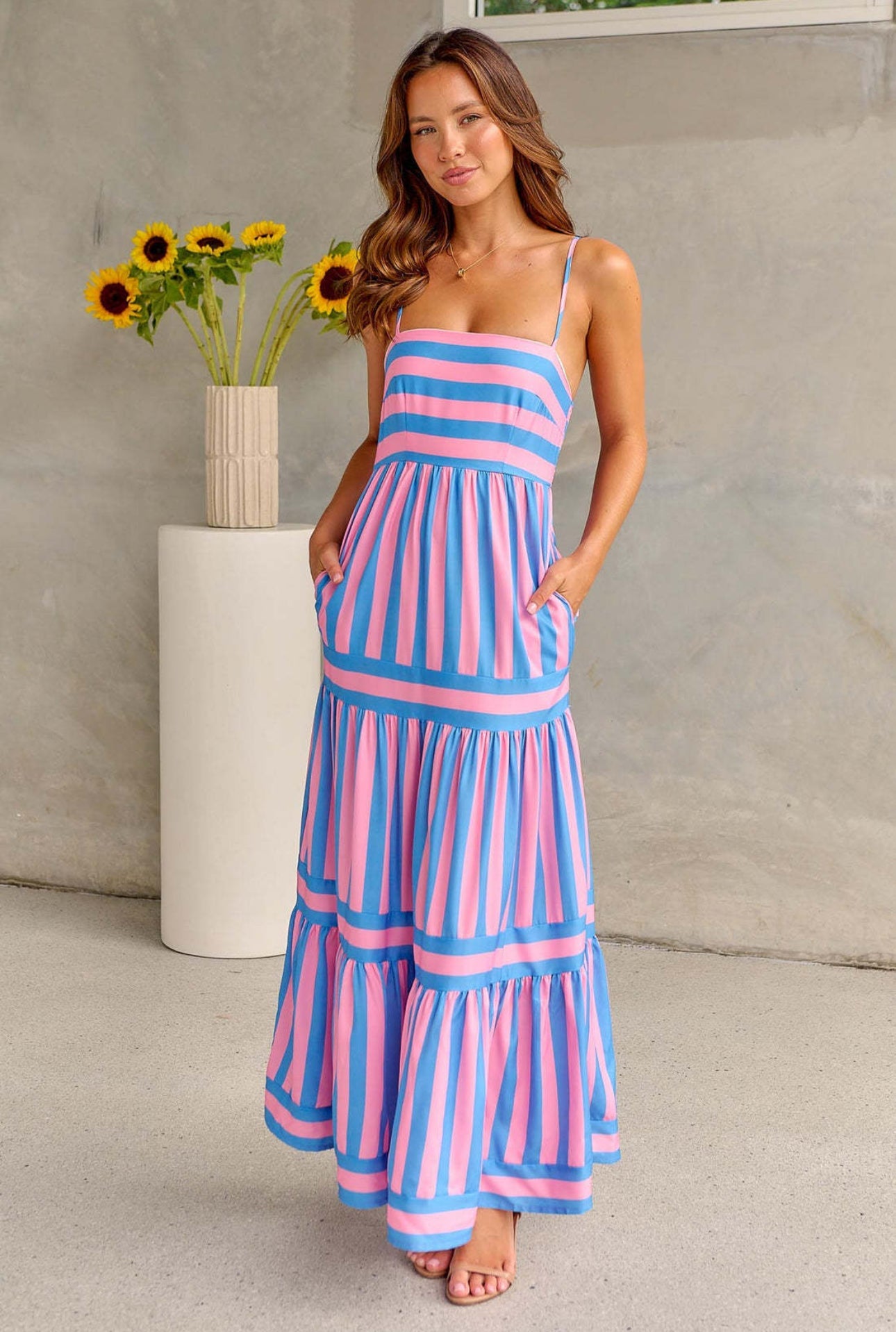 50% RABATT | Strisole™ | SUNSET STRIPES MAXI-KLEID