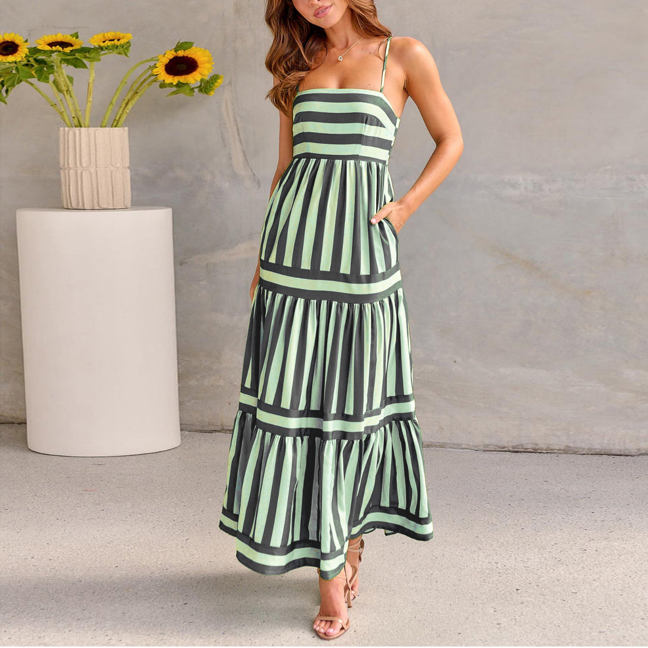 50% RABATT | Strisole™ | SUNSET STRIPES MAXI-KLEID