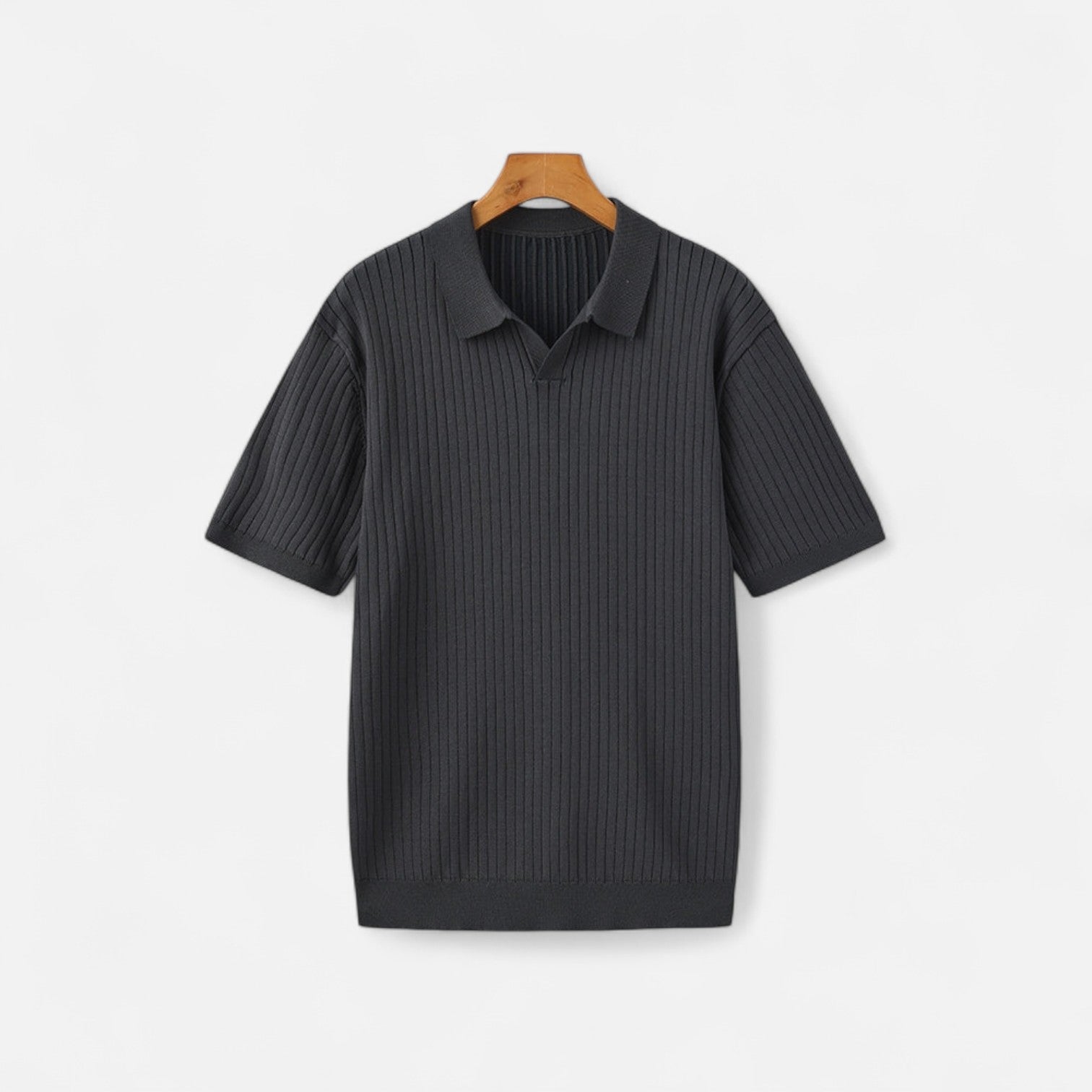 Ribbed Polo for Men - Quality Texture, Timeless Casual Style