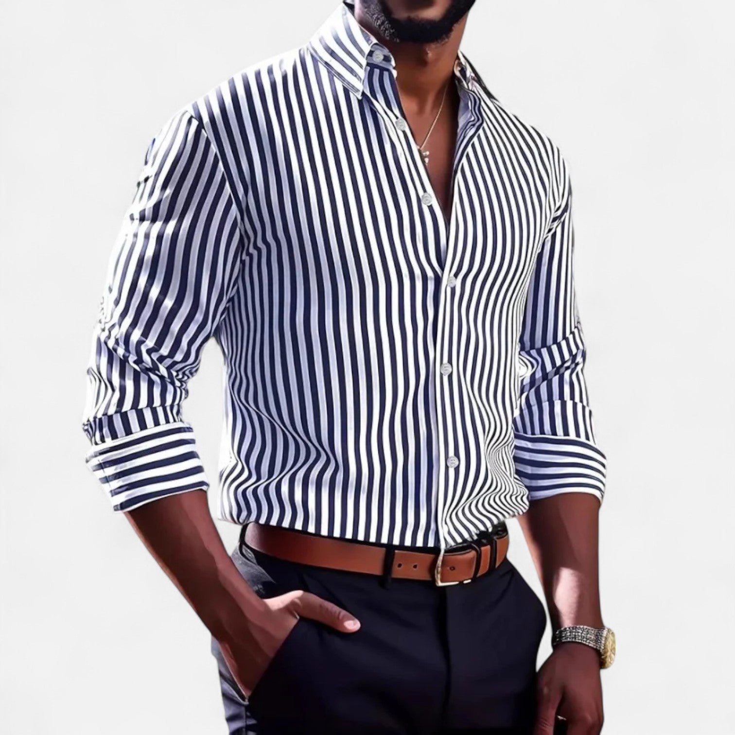 Striped Shirt for Men – Tailored Lines, Timeless Elegance, and Casual Chic