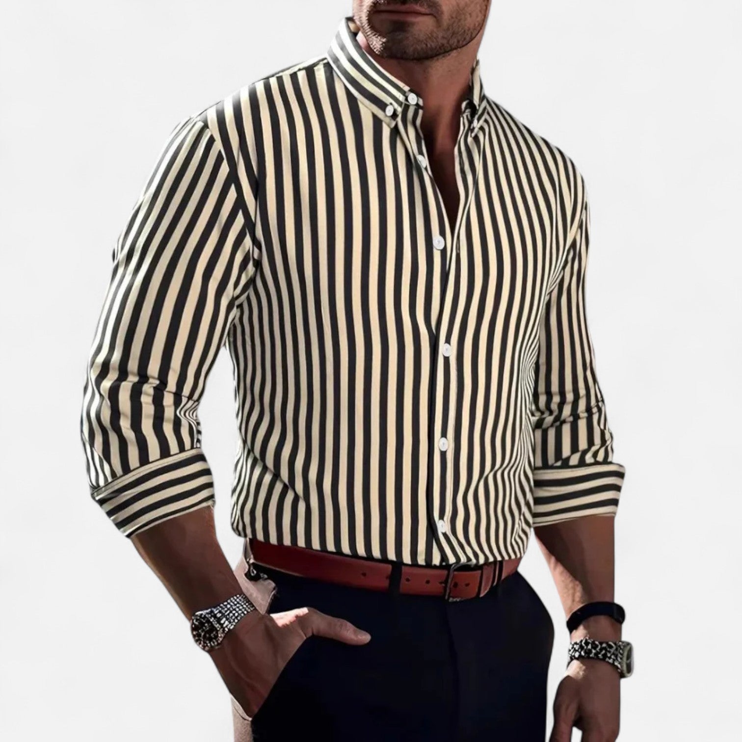 Striped Shirt for Men – Tailored Lines, Timeless Elegance, and Casual Chic