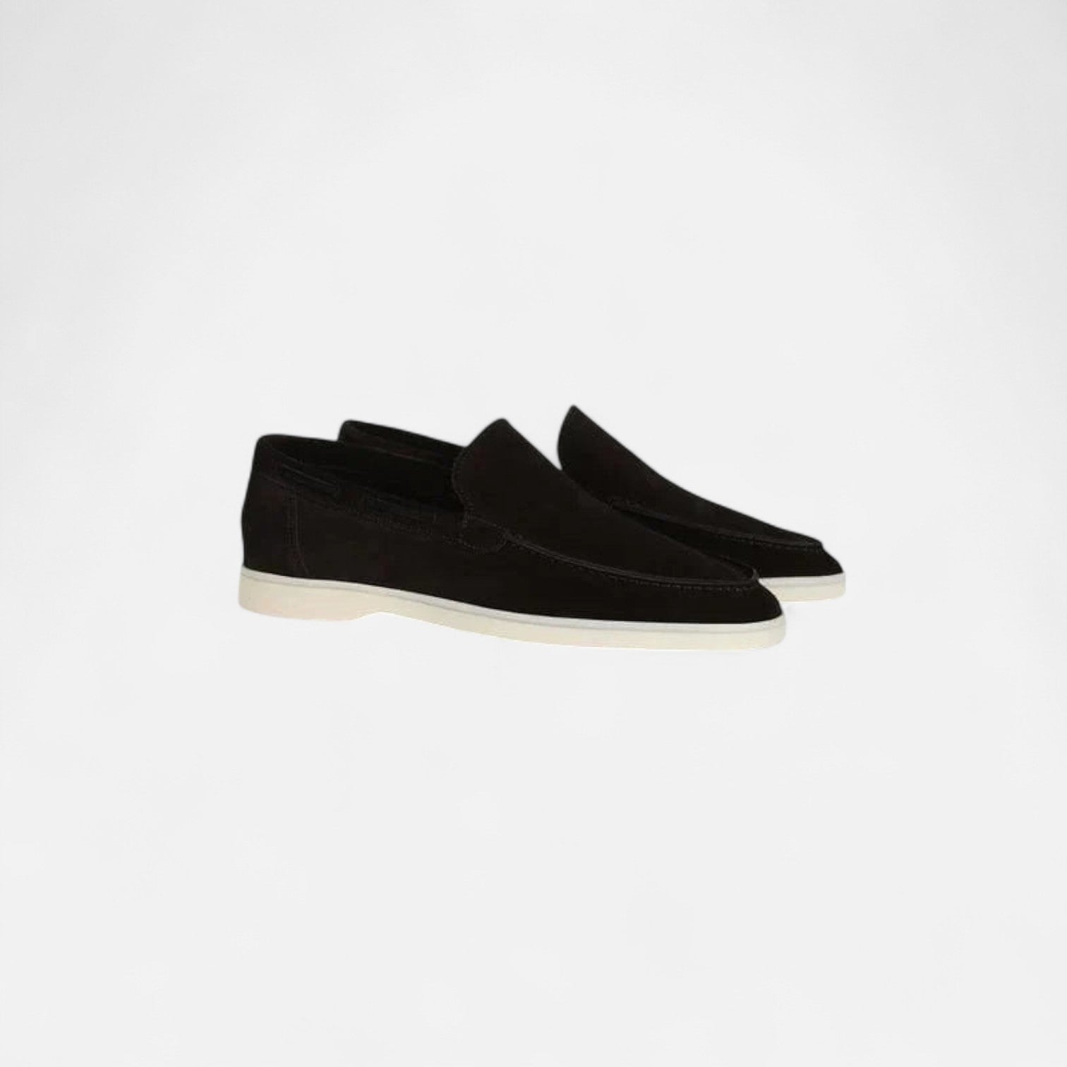 Black Suede Loafers for Men - Refined Texture, Timeless Elegance of Slip-On Shoes
