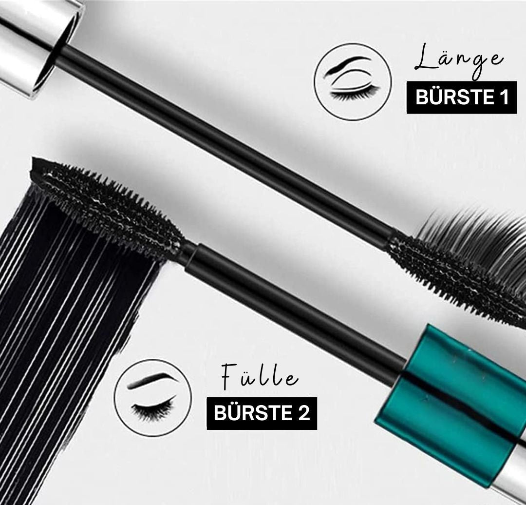 4D Silk Fiber Mascara wasserfest, langanhaltende Wimperntusche für voluminöse und verlängerte Wimpern, Make-up Mascara für Damen