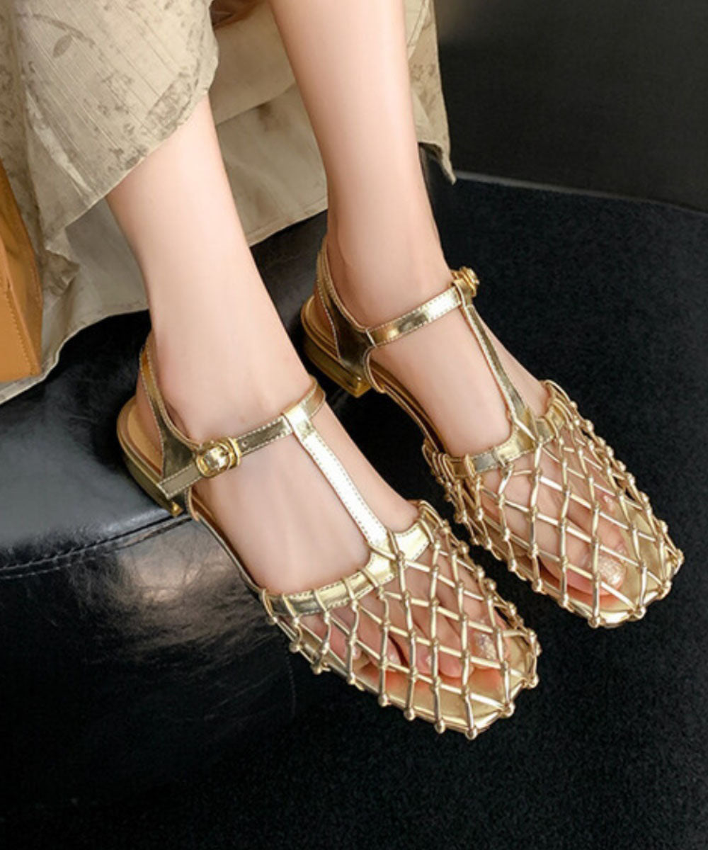 Bucklisse™ | Neue französische Sandalen mit hohlem Schnallenriemen in Gold